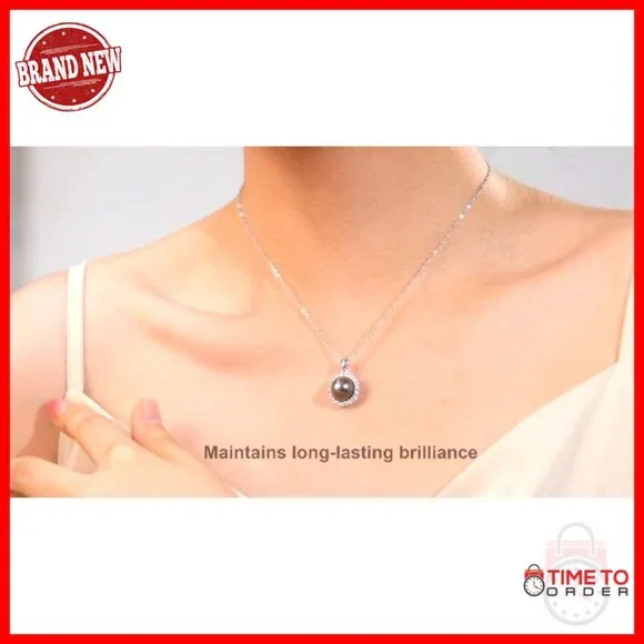 Sterling Silver Moissanite Pendant Necklace Elegant Fine Jewelry Adjustable